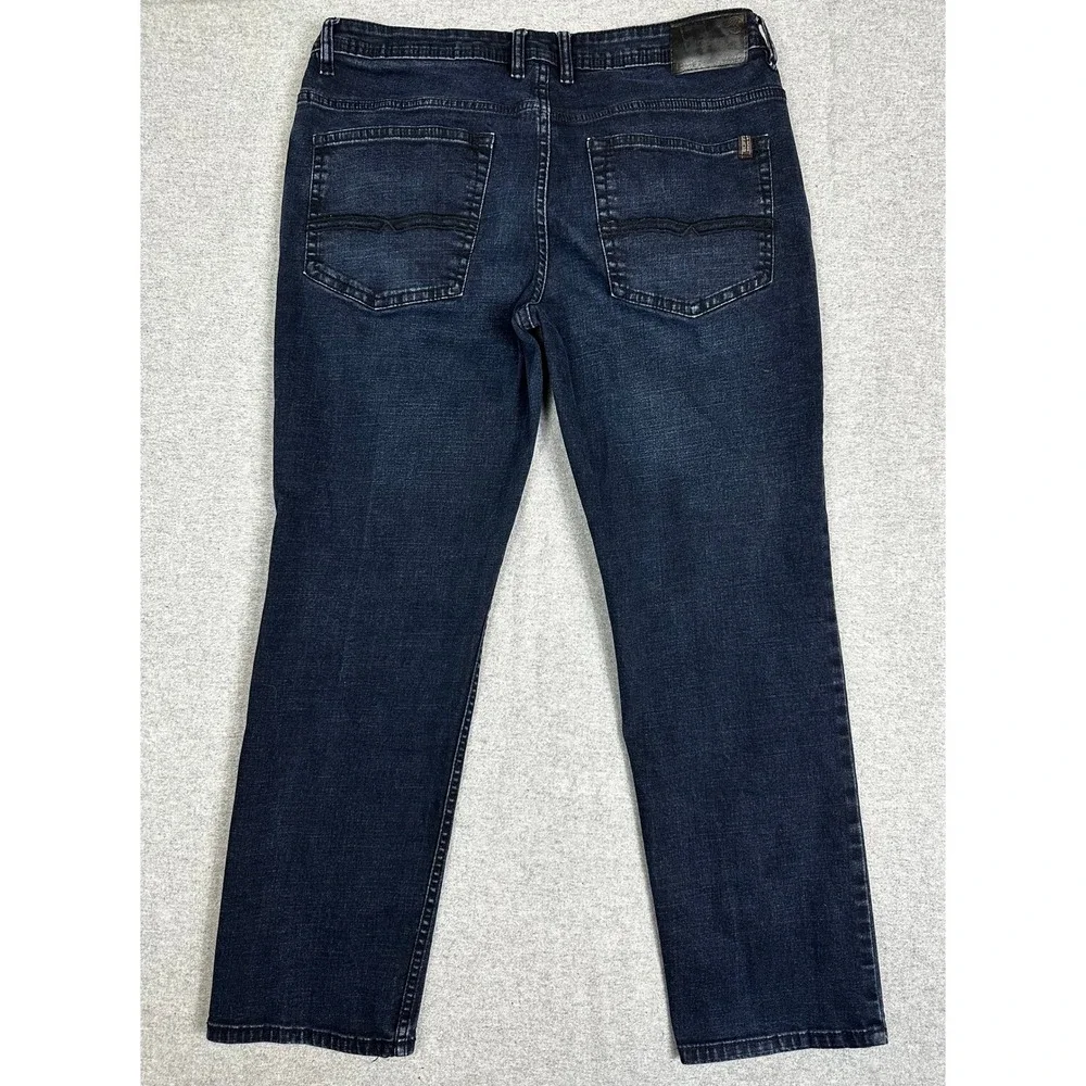 Buffalo David Bitton Jeans Mens 36x30 Jackson-X Straight Stretch Flex Denim Blue